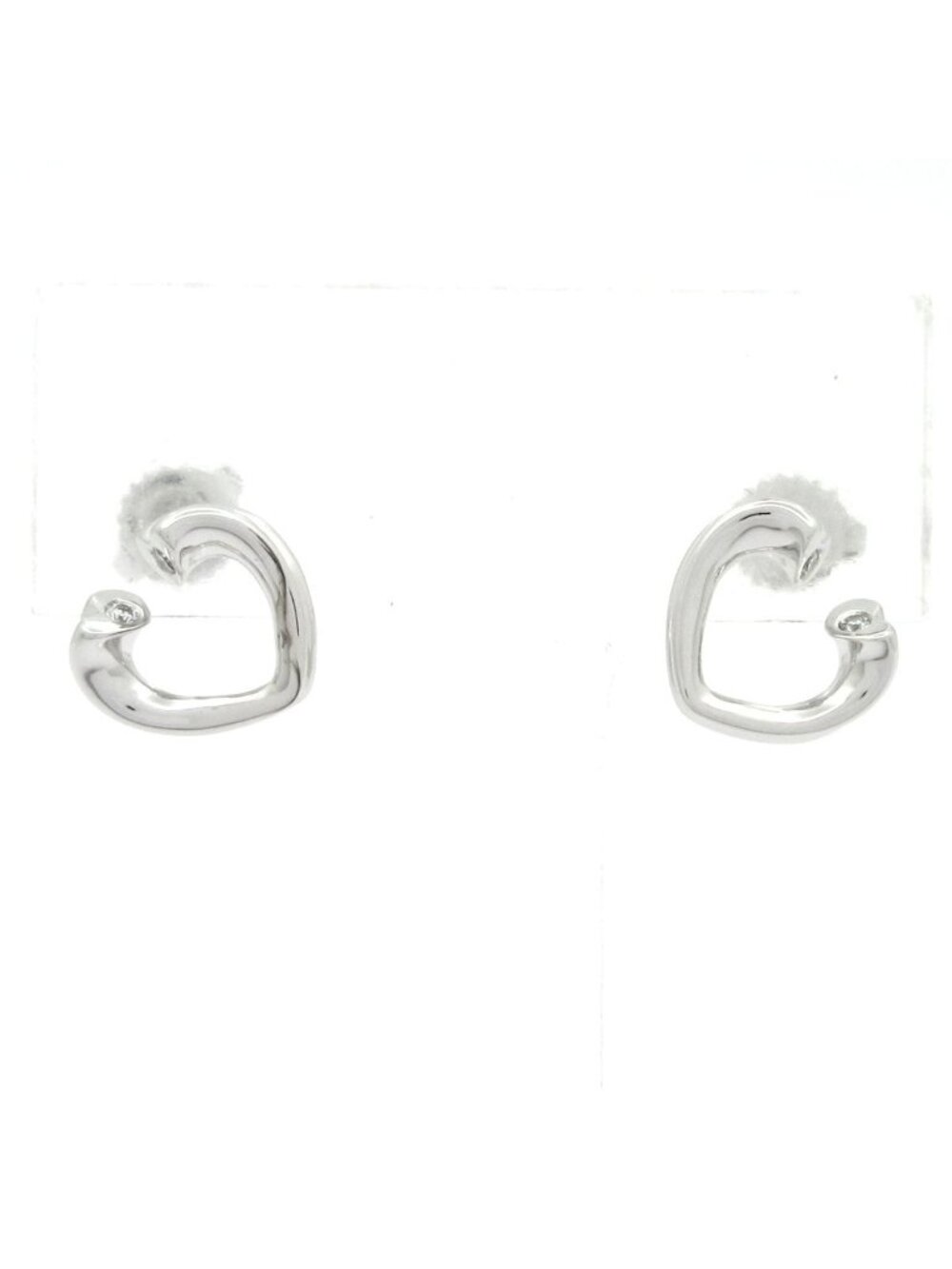 Tiffany & Co Earrings Tenderness 18k White Gold Diamond Total Heart